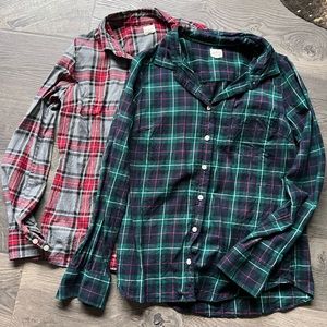 Lot 2 JCrew Factory “the perfect shirt” flannel top S small